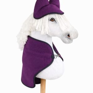 Rinkinys Hobby Horse A3: flisinė antklodė + šiltos ausinės – slyvų spalvos