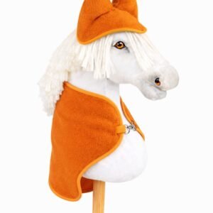 Rinkinys Hobby Horse A3: flisinė antklodė + šiltos ausinės – oranžinė