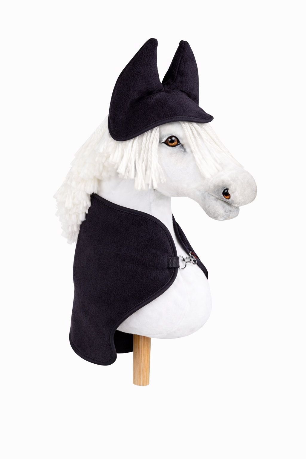 Rinkinys Hobby Horse A3: flisinė antklodė + šiltos ausinės – juoda
