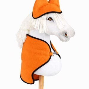 Rinkinys Hobby Horse A4 ir A5: flisinis pledas + naušnikai - neoninė oranžinė