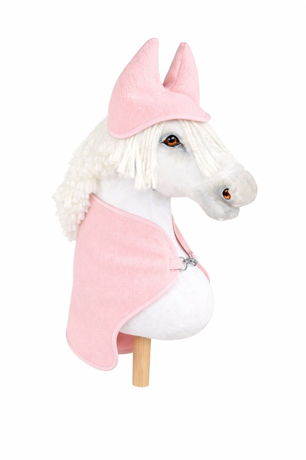 Rinkinys Hobby Horse A3: flisinė antklodė + šiltos ausinės – pudros rožinė
