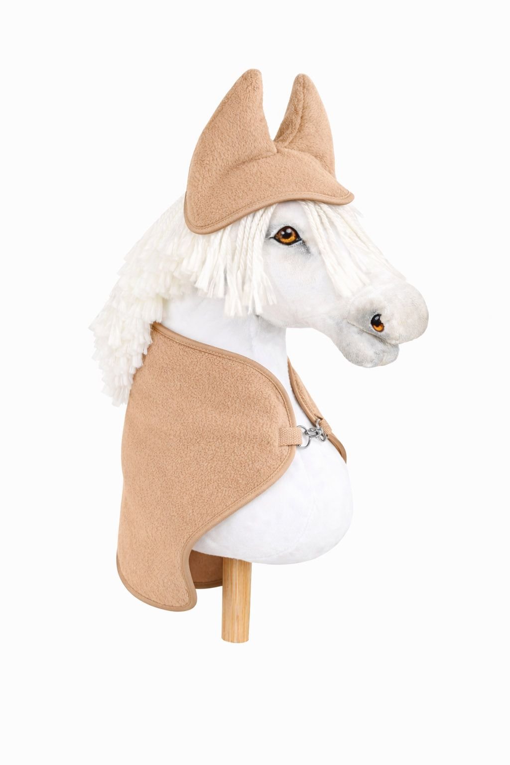 Rinkinys Hobby Horse A3: flisinė antklodė + šiltos ausinės – kupranugario spalvos