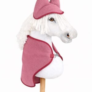 Rinkinys Hobby Horse A3: flisinė antklodė + šiltos ausinės – uogų spalvos