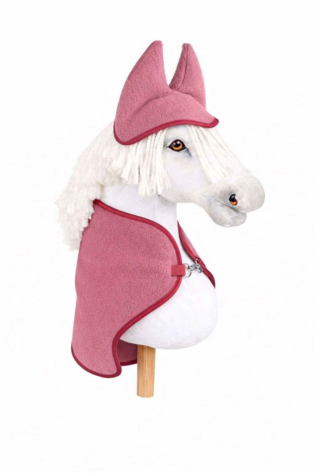 Rinkinys Hobby Horse A3: flisinė antklodė + šiltos ausinės – uogų spalvos