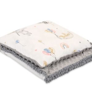 Set: Double-sided blanket minky + pillow- Balloons 2