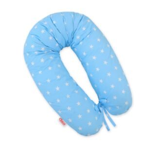 Pregnancy pillow- Longer, removable pillowcase - Stars on blue