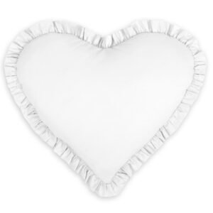 Decorative heart pillow - white