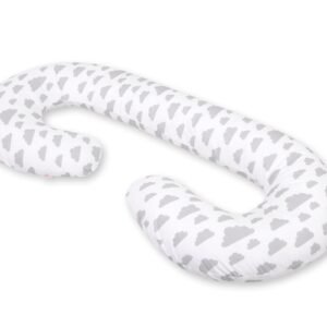 Maternity Support Pillow C, removable pillowcase - clouds gray
