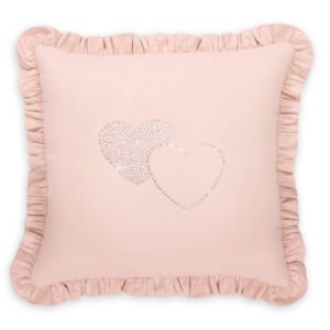 Decorative pillow with application - powder pink