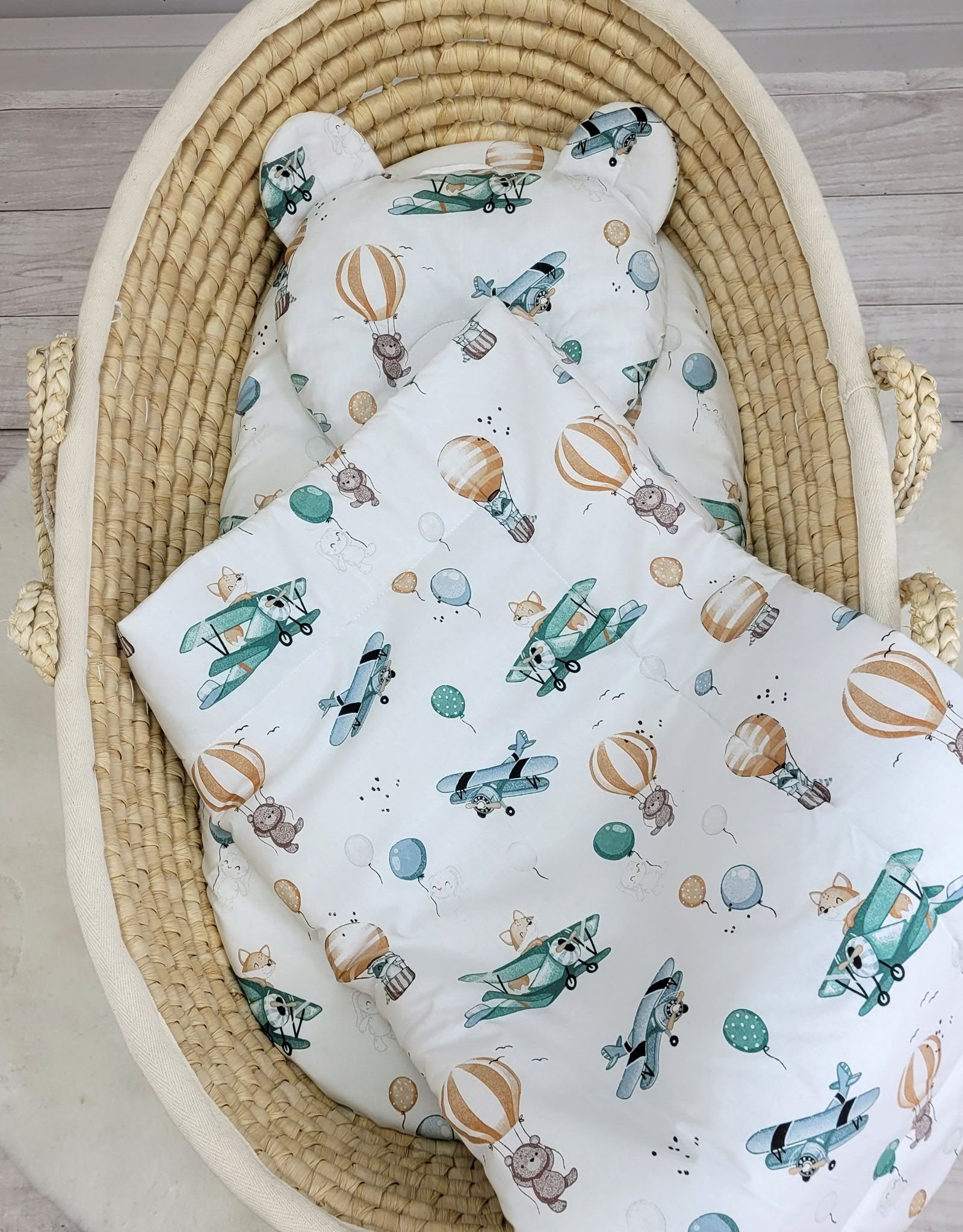 Antklodė su pagalvėle Teddy – 2 dalių komplektas – dangaus nuotykiai - Image 4