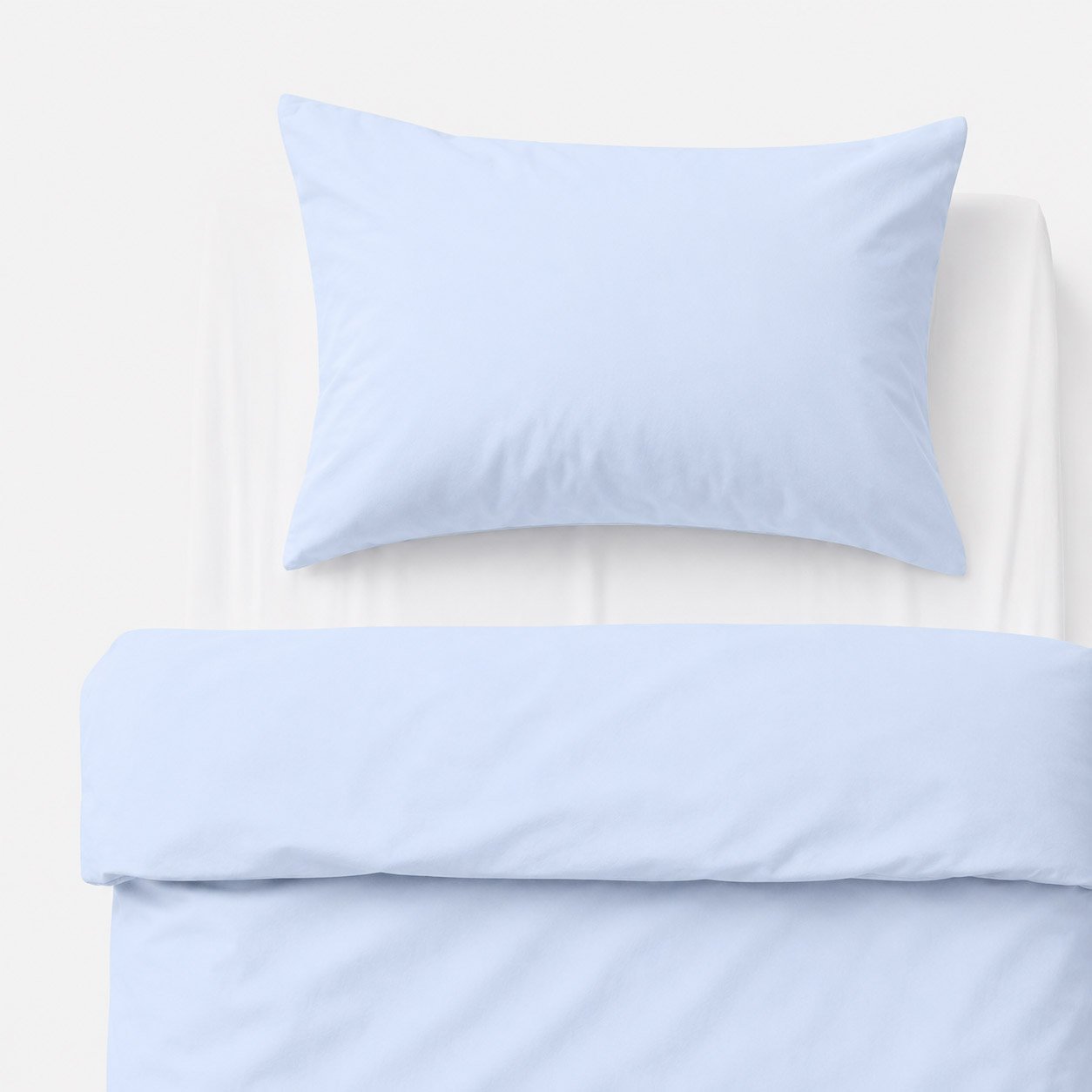 Medvilninis vaikiškas patalynės komplektas, 2 dalys: pagalvės užvalkalas 60x40 cm ir antklodės užvalkalas 135x100 cm – mėlynas - Image 4