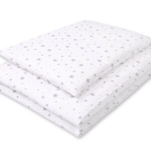 Baby cotton bedding set 2-pcs 135x100 - mini gray stars