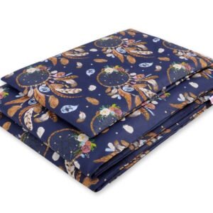 Baby cotton bedding set 2-pcs 120x90 cm- dream catchers dark blue