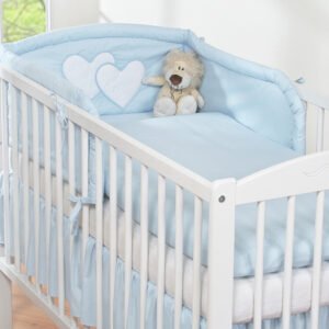 Bedding set 3-pcs 120x90 - Hanging Hearts blue