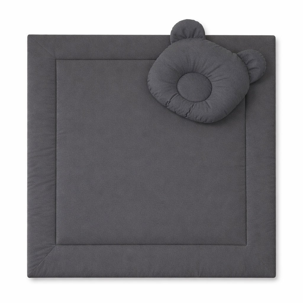Blanket with pillow - 2pcs set - anthracite