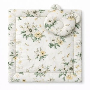 Duvet with pillow Teddy - 2pcs set - Clematis on beige