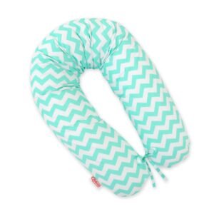 Cotton  pillowcase for pregnancy pillow Longer - Chevron mint