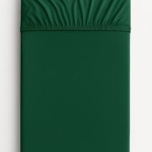 Medvilninė paklodė 120x60cm - tamsiai žalia
