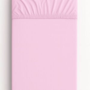 Medvilninio trikotažo paklodė 120x60cm - rožinė