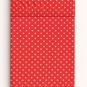 Sheet made of cotton 140x70cm - white polka dots on red
