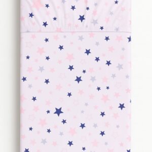 Sheet made of cotton 140x70cm - pink-navy blue stars