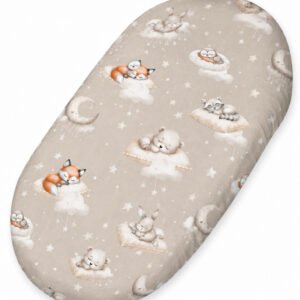 Sheet made of cotton for for prams, moses basket mattress 75x35 cm - Twinkle Woodland