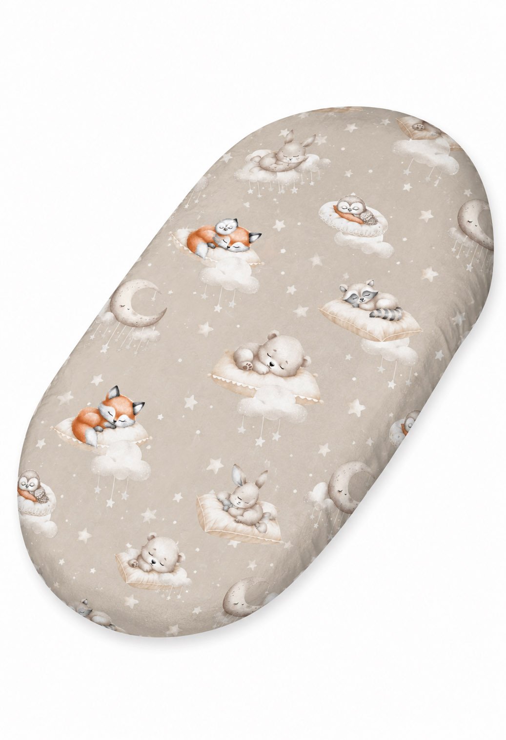 Sheet made of cotton for for prams, moses basket mattress 75x35 cm - Twinkle Woodland