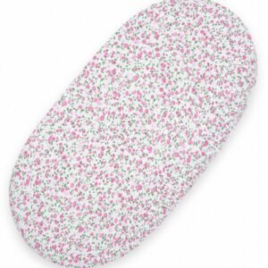 Sheet made of cotton for for prams, moses basket mattress 75x35 cm - little pink flowers