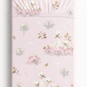 Medvilninė paklodė 120x60cm - Little Swans