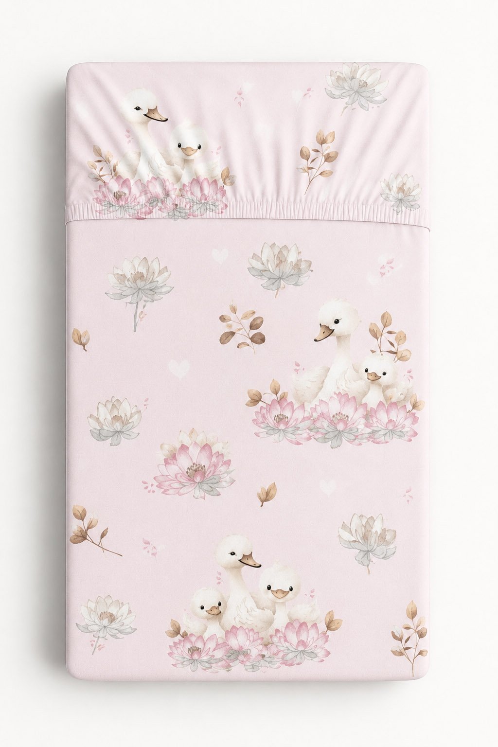 Medvilninė paklodė 120x60cm - Little Swans