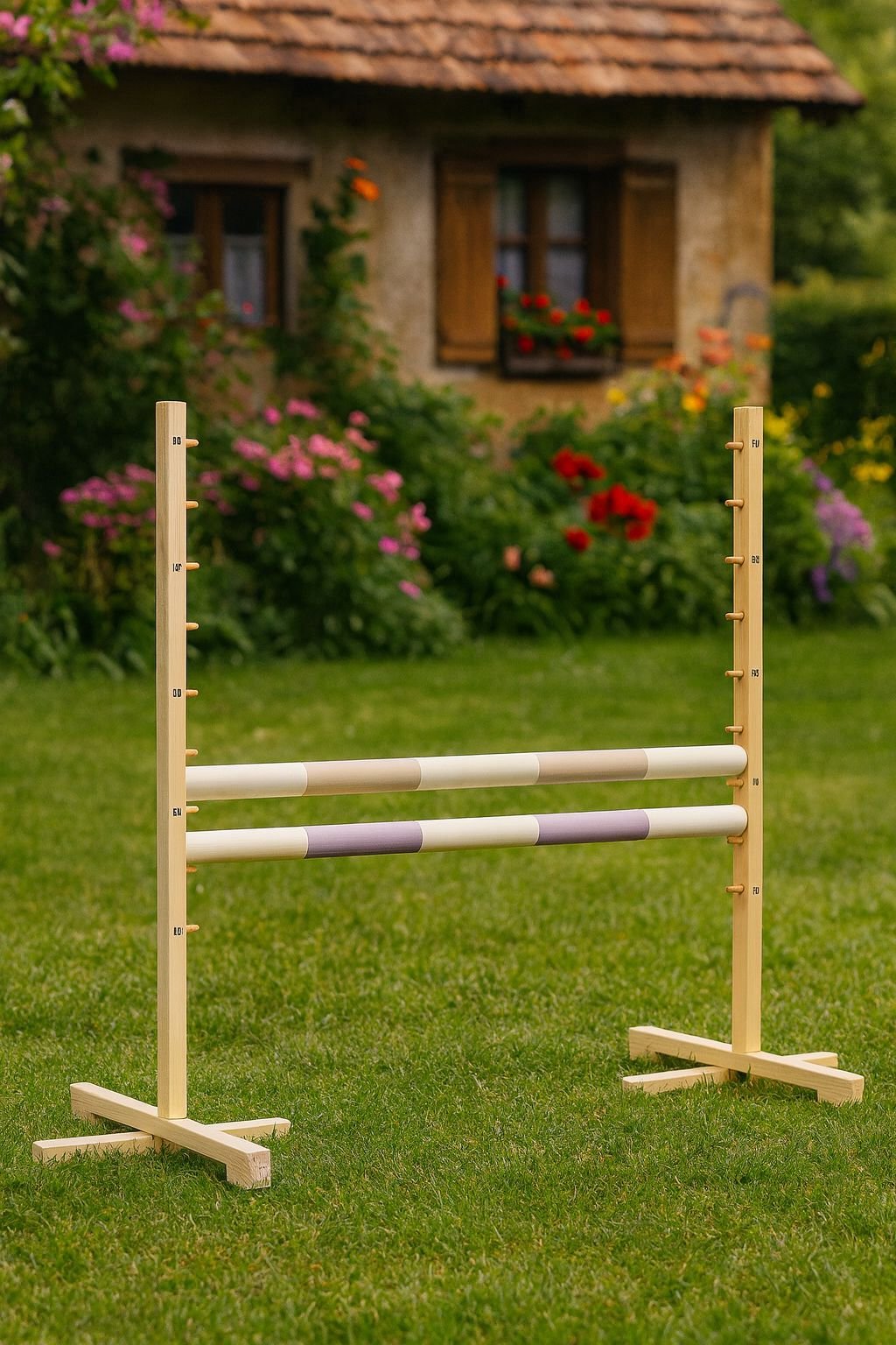 Šuolio kliūtis Hobby Horse, 120cm, su dviem kartelėmis - smėlio spalvos ir šviesiai violetine - Image 4