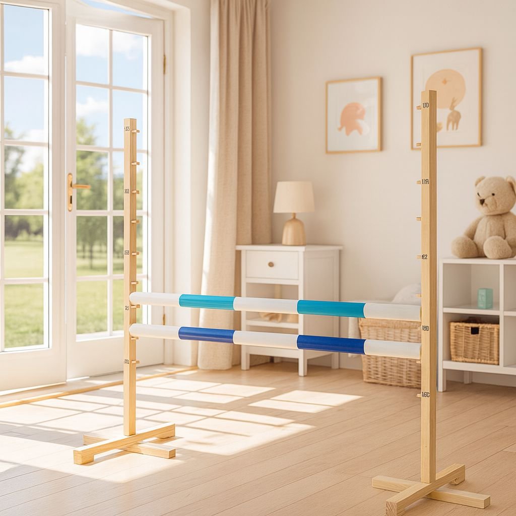 Šuolio kliūtis Hobby Horse, 120cm, su dviem kartelėmis - šviesiai mėlyna ir mėlyna - Image 4
