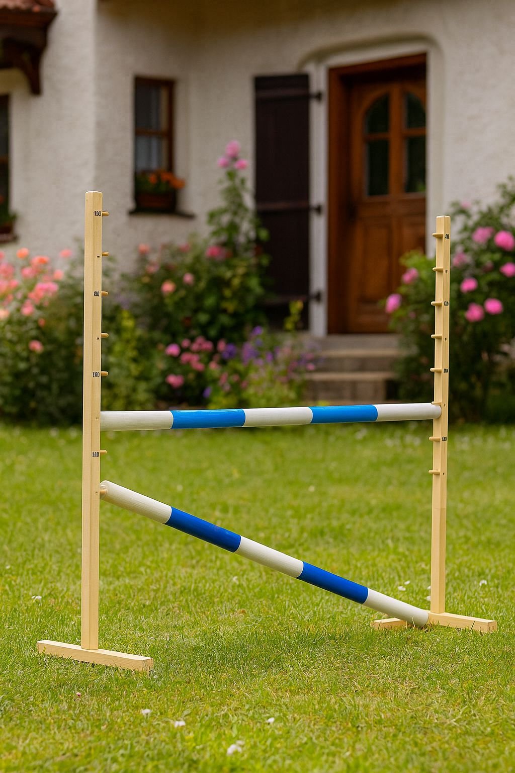 Šuolio kliūtis Hobby Horse, 120cm, su dviem kartelėmis - šviesiai mėlyna ir mėlyna - Image 6