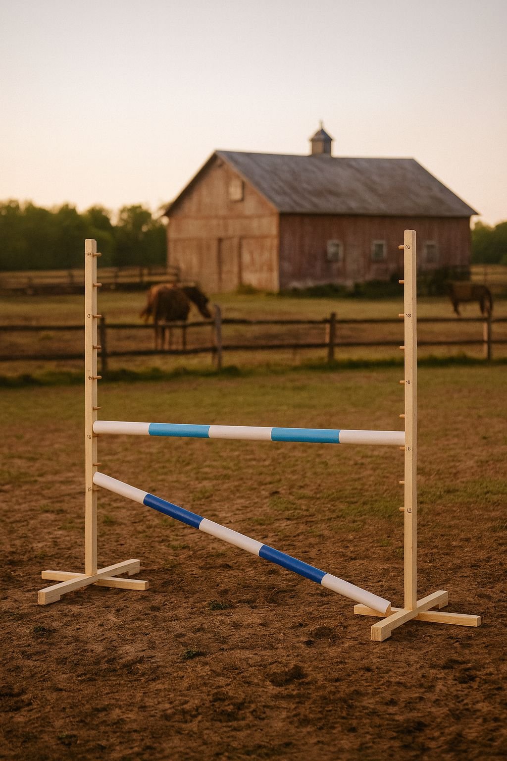 Šuolio kliūtis Hobby Horse, 120cm, su dviem kartelėmis - šviesiai mėlyna ir mėlyna - Image 7