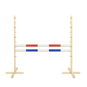 Šuolio kliūtis Hobby Horse, 120cm, su dviem kartelėmis, raudona ir mėlyna