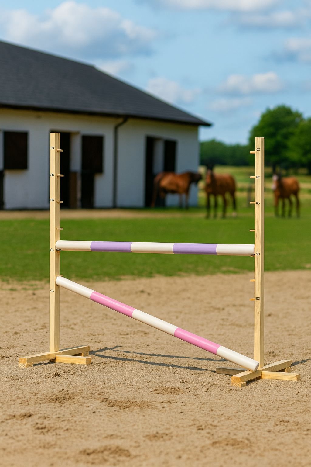 Šuolio kliūtis Hobby Horse, 120cm, su dviem kartelėmis - šviesiai violetine ir šviesiai rožine - Image 5