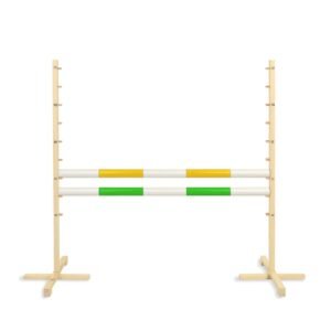 Šuolio kliūtis Hobby Horse, 120cm, su dviem kartelėmis, geltona ir žalia