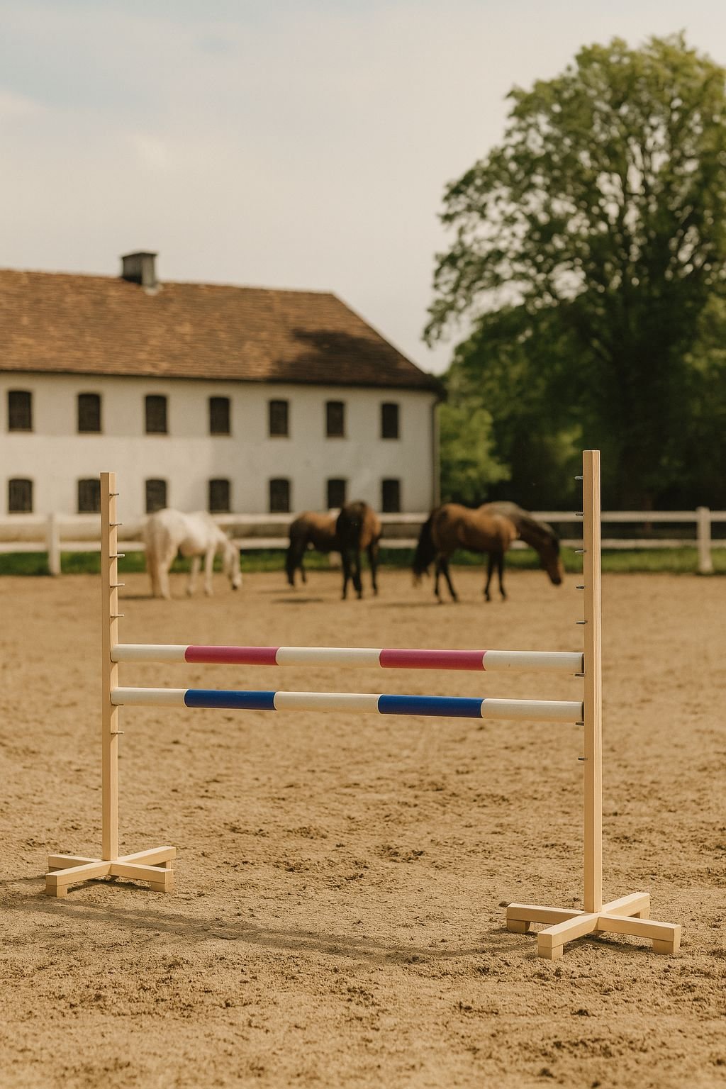 Šuolio kliūtis Hobby Horse, 120cm, su dviem kartelėmis, rožine ir mėlyna - Image 7