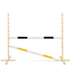 Šuolio kliūtis Hobby Horse, 160 cm, h-120 cm, su dviem kartelėmis, juoda ir geltona