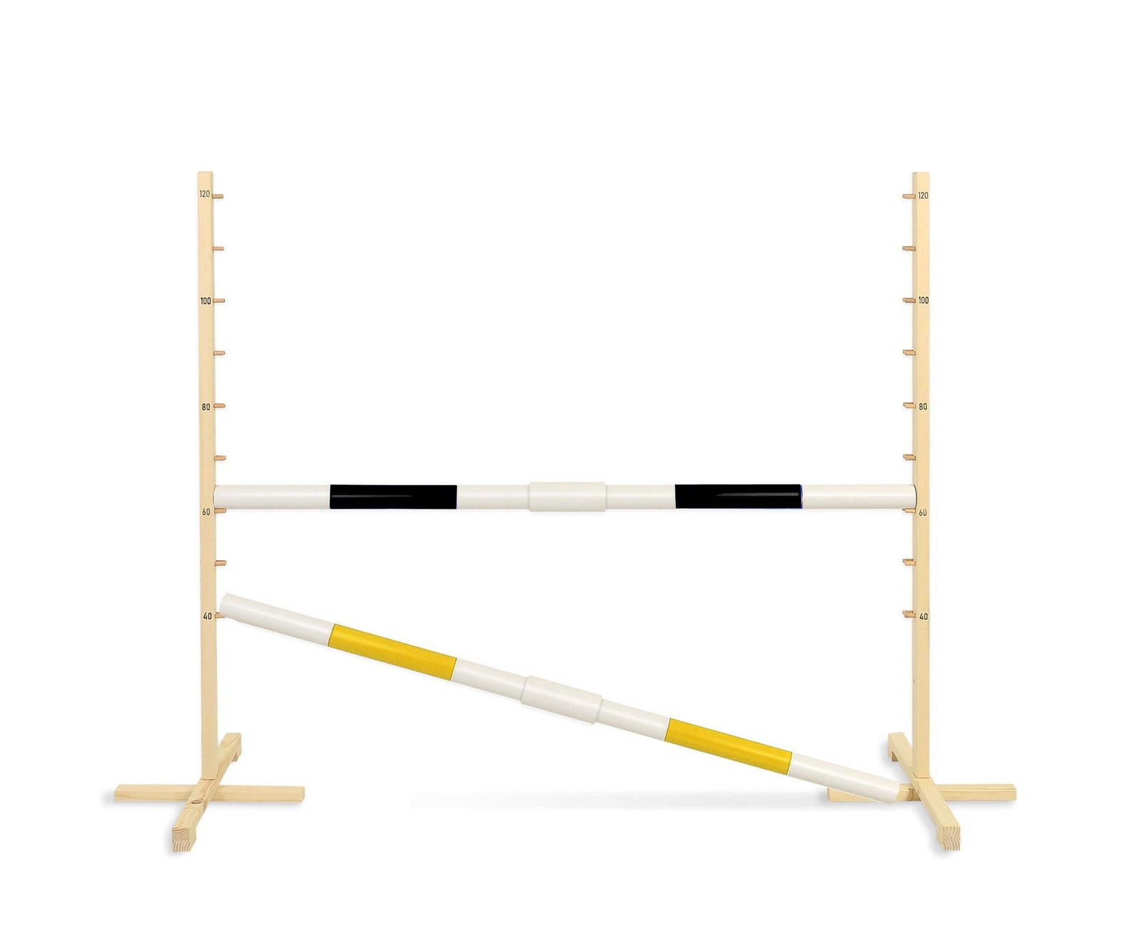 Šuolio kliūtis Hobby Horse, 160 cm, h-120 cm, su dviem kartelėmis, juoda ir geltona