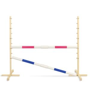 Šuolio kliūtis Hobby Horse, 160 cm, h-120 cm, su dviem kartelėmis, rožine ir mėlyna