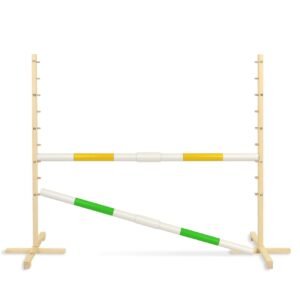 Šuolio kliūtis Hobby Horse, 160 cm, h-120 cm, su dviem kartelėmis, geltona ir žalia