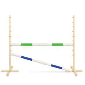 Šuolio kliūtis Hobby Horse, 160 cm, h-120 cm, su dviem kartelėmis, žalia ir mėlyna