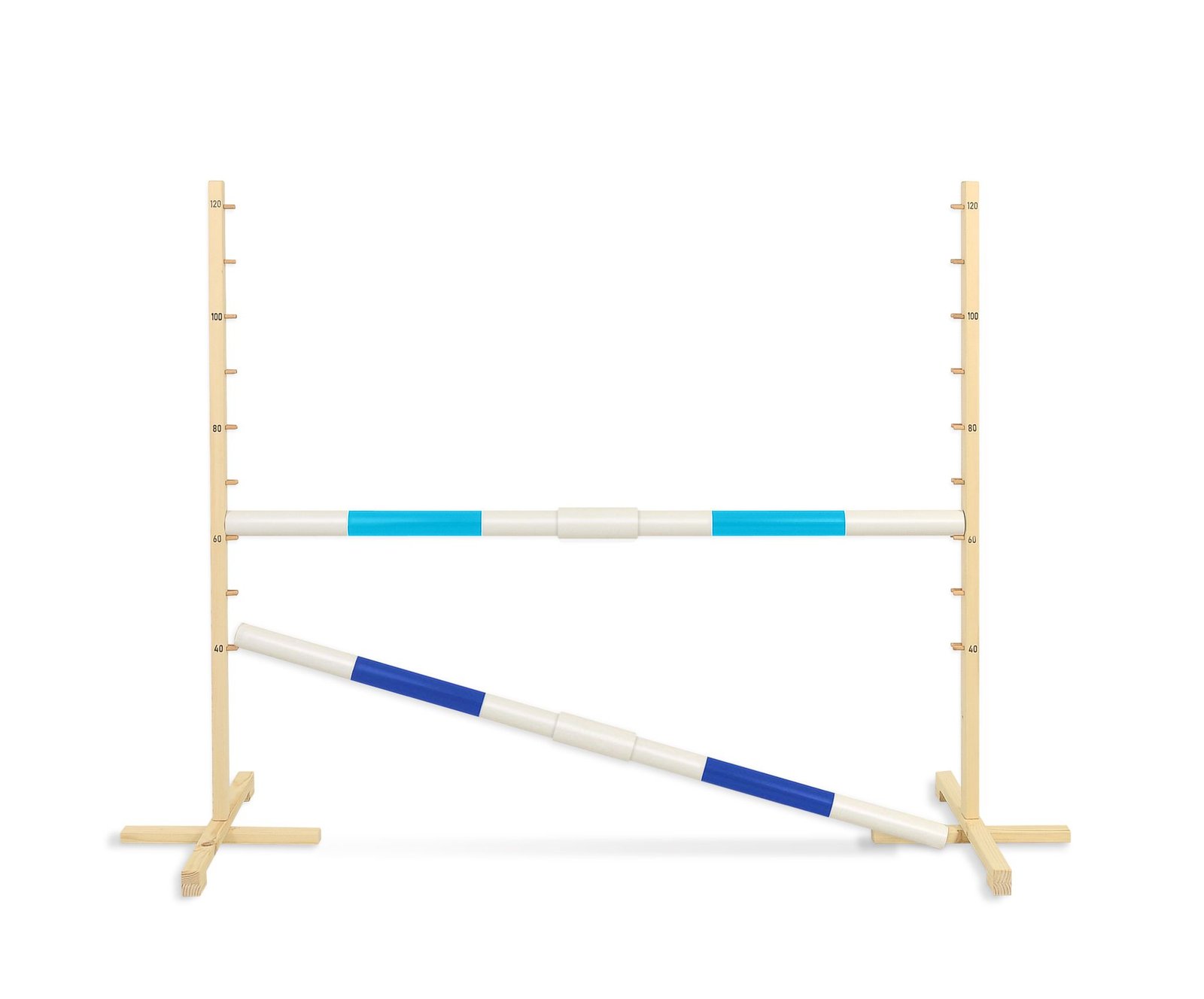 Šuolio kliūtis Hobby Horse, 160 cm, h-120 cm, su dviem kartelėmis - šviesiai mėlyna ir mėlyna
