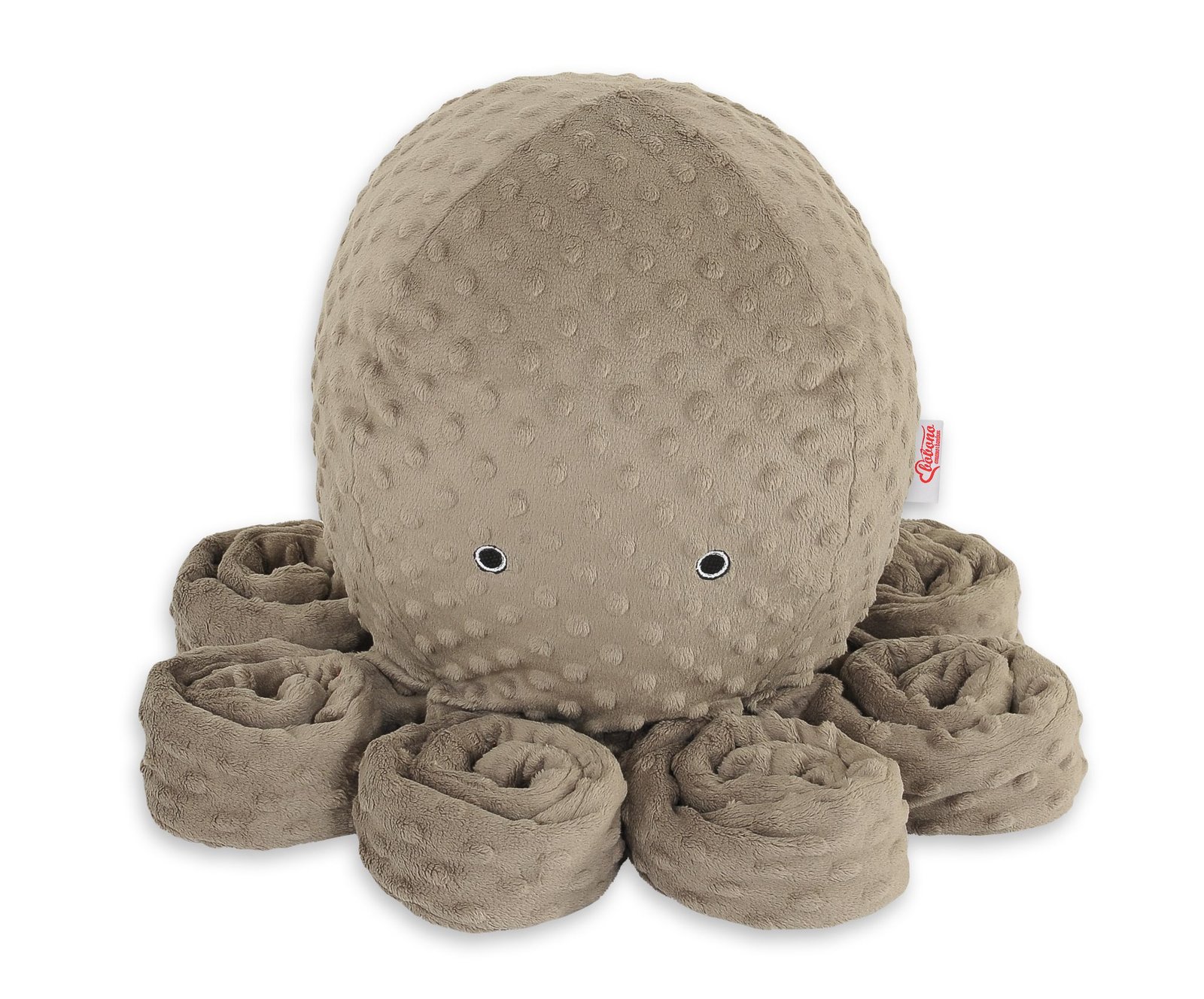 Meilus aštuonkojis didelis - rudas - taškuotas minky audinys