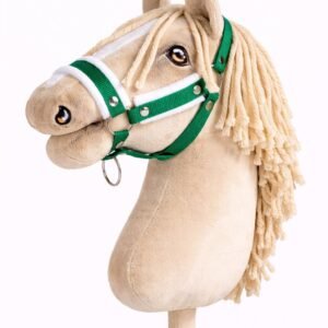 Reguliuojamas apynasris Hobby Horse žirgeliui A3 - žalia su baltu pūkeliu