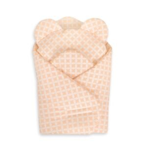 Doll's swaddling cone with pillow - rosette peach