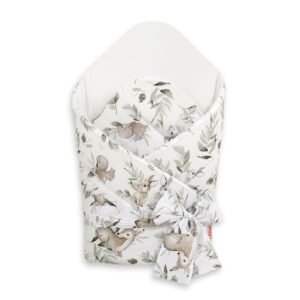 Baby nest 2in1 with stiffening with bow - woodland olive