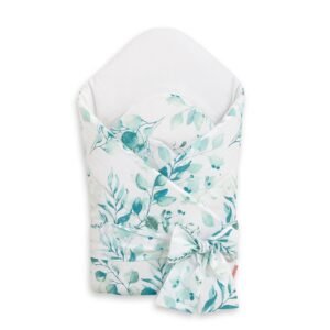 Baby nest 2in1 with stiffening with bow - eucaliptus mint