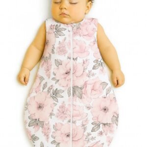 Cotton baby sleeping bag S 0-6 months for summer TOG 1.0 - sepia roses